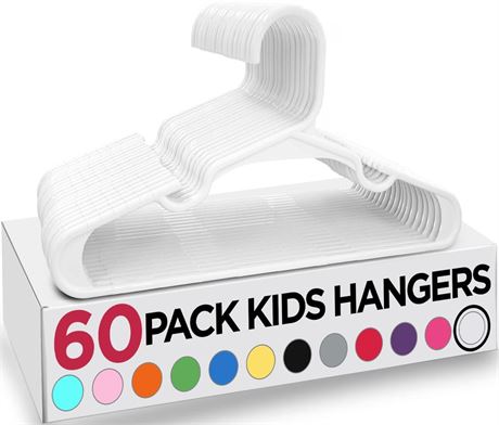 Utopia Home 60 Pack Kids Hangers - 11.5 Inch Plastic Baby Hangers for Closet -