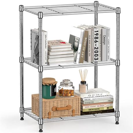 MZG Wire Storage Shelving 3-Tier Utility Shelving Unit Steel Organizer Wire