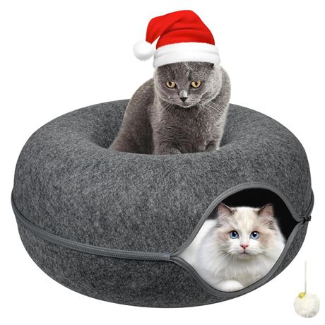 Cat Tunnel Bed, Cat Cave Bed ，Beds for Indoor Cats - Large Cat House for Pet