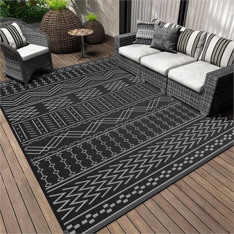 Outdoor Rug Carpet Waterproof 8x10 ft Patio Rug Mat Indoor Outdoor Area Rug for