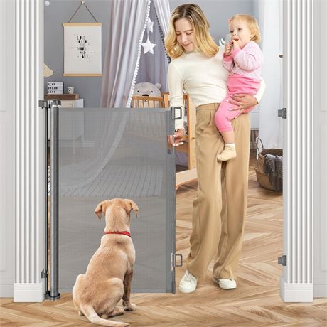 42 Inch Extra Tall Baby Gate for Kids 55" Wide Retractable Baby Gates Extra