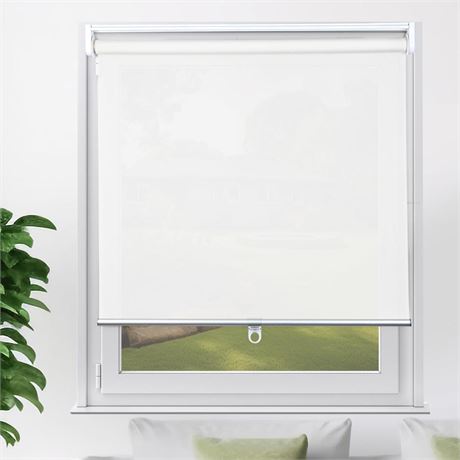 Cordless Roller Shades Pull Down Window Blinds Room Darkening Rolled Up Shades