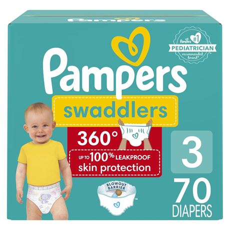 OFFSITE Pampers Swaddlers 360 Pull-On Diapers, Size 3, 70 Count for up to 100%