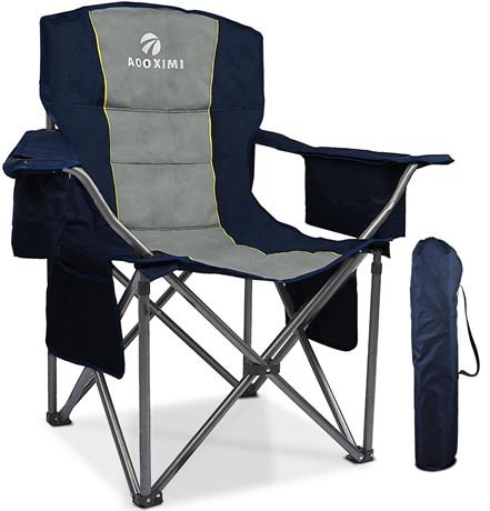 Oversized Folding Camping Chairs, Outdoor Chair Heavy Duty Support 450 LBS with