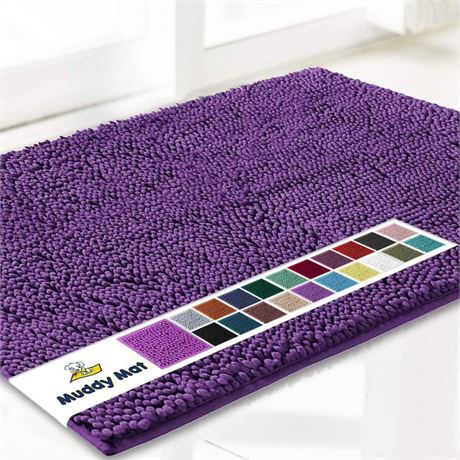 Muddy Mat® Highly Absorbent Soft Chenille Area Rug and Pet Rug Non Slip Thick