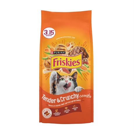 Purina Friskies Tender and Crunchy Dry Cat Food Flavors of Chicken, Beef,