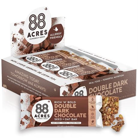 88 Acres Granola Bars | Double Dark Chocolate | Gluten Free, Nut-Free Oat and