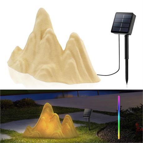 Solar LED Stone Lamp (Yellow-2)