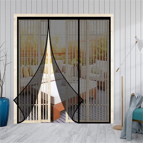 Magnetic Screen Door - Self Sealing Magnets, Reinforced Fiberglass Heavy Duty
