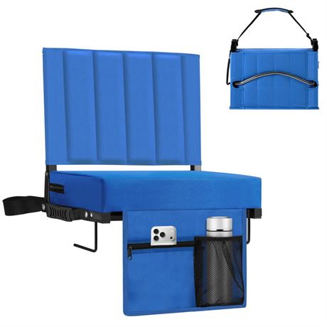 Stadium Seat for Bleachers with Back Support, Portable Bleacher Seat with Wide