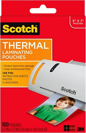 Scotch Thermal Laminating Pouches Premium Quality, 5 Mil Thick for Extra