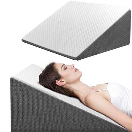 Wedge Pillow for Sleep Apnea, 12 Inch Bed Wedge Pillow for Headboard, Headboard