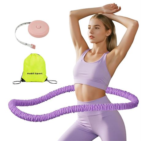 Upgraded Weighted Hoop for Adults - 3.3lb Soft Spring Fitness Hoop for Weight