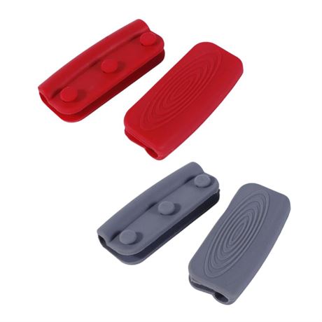 2 Pairs Silicone Assist Handle Holder Heat Insulated Hot Pot Grip Handle Cover