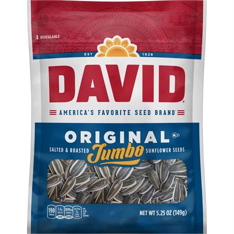 DAVID Seeds David Jumbo All Natural Roasted & Salted Original Sunflower Seeds