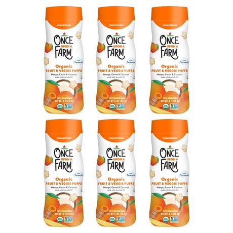 Once Upon A Farm Mango, Coconut & Carrot Puffed Sorghum Snack, Fruit & Veggie