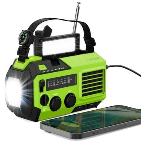 FosPower 5200mAh Emergency Radio (Model A6) NOAA Weather Alert Radio & Power