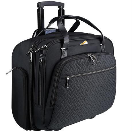 EMPSIGN Rolling Laptop Bag, 15.6 Inch Roller Briefcase with Wheel, Rolling