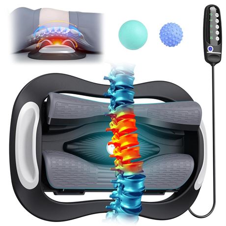 Lower Back Stretching Massager, Electric Lumbar Traction Device with Dynamic