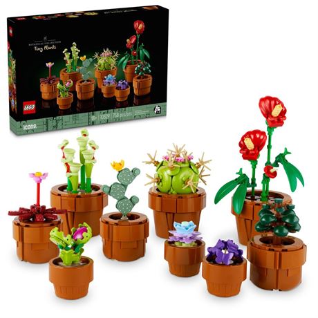 LEGO Icons Tiny Plants Building Set for Flower-Lovers, Cactus Gift Idea,
