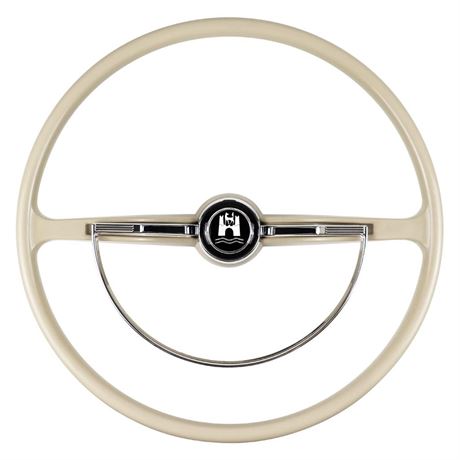 MOTAFAR 15-3/4 Inch Steering Wheel Retro Classic Style with White Banjo Design,