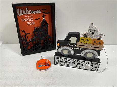 OFFSITE Halloween table top decor welcome to our haunted house LED + Walgreens