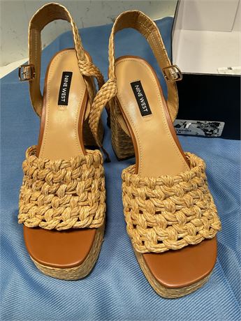 Nine West Vadyn woven platform block heel dress sandals
