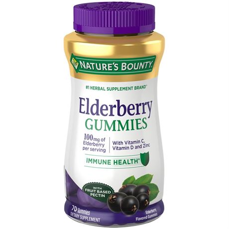 Nature's Bounty Elderberry Immune Support Gummies, 100 Mg, 70 Ct