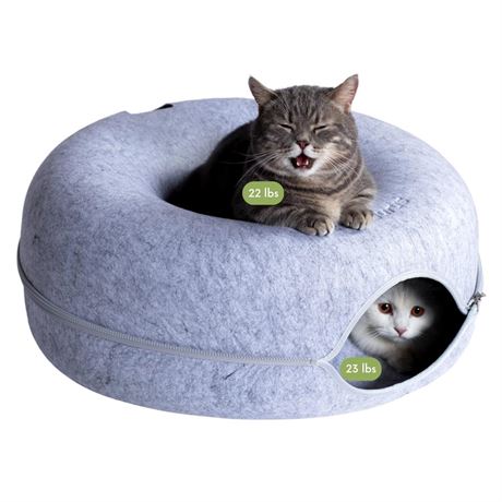 Peekaboo Cat Cave for Multiple & Large Cats Up to 30-45 Lbs, Scratch Detachable