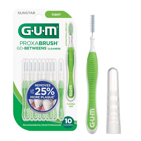 GUM Proxabrush Go-Betweens Tight Interdental Brushes, Soft Bristles, 10 Count