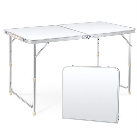 Coobi Folding Table,4 Foot x 26 inch Fold-in-Half Folding Table,Portable Fold