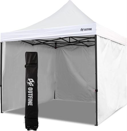 OUTFINE Heavy Duty Canopy 10x10 Pop Up Commercial Canopy Tent with 3 Side Walls