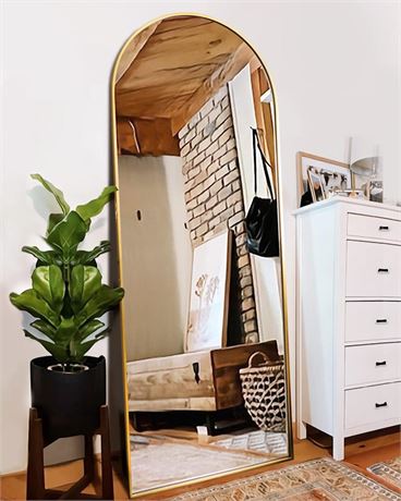 Floor Mirror, Full Length Mirror with Stand, Arched Wall Mirror, Mirror Full