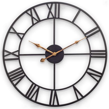 20 Inch Wall Clock, Large Indoor Outdoor Wall Clock Battery Operated, Silent