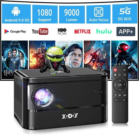 OFFSITE Autofocu Smart Projector with Android TV OS, Xgody A40 9000L Mini