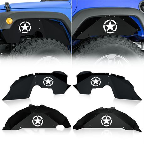 for Wrangler JK Front and Rear Inner Fender Liners Back Wheel Well Cover