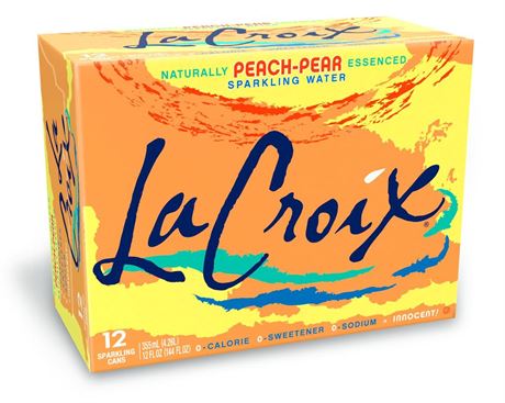 Pack of 12 LaCroix Sparkling Water, Peach-Pear, 12 Fl Oz (pack of 12) Peach