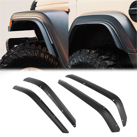 Front & Rear Fenders Flares Compatible with 2018-2023 Jeep Wrangler JL JLU &