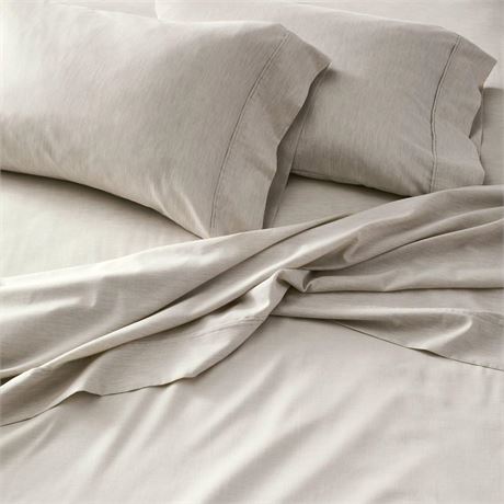 4pc Queen Mélange Dyed Sheet Set Gray - Hearth & Hand™ with Magnolia