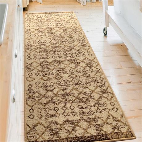 Antep Rugs Alfombras Non-Skid (Non-Slip) 2x10 Rubber Back Bohemian Distressed