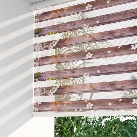 LazBlinds Cordless Dual Layer Zebra Blinds for Windows, Light Filtering Privacy