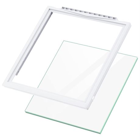 UPGRADED 241969501 Refrigerator Shelf Frame With Glass,Crisper Pan Cover