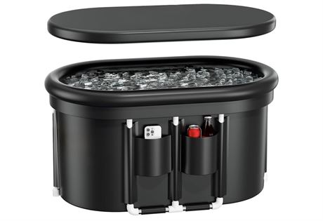 Frozen Zen 175 Gal XXL Oval Ice Bath Tub for Athletes, Multi-Layered, Portable