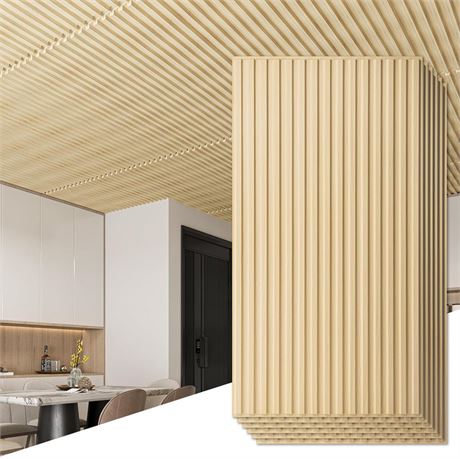 Art3d 6-Pack Slat Design 3D Wall Panels for Interior Wall Decor, 2x4 FT PVC