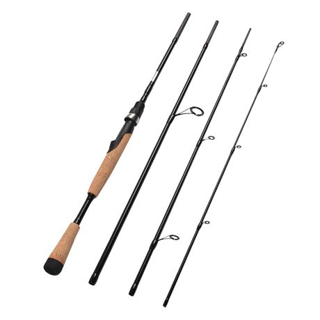 Pieces Travel Spinning Rod Medium Carbon Spinning Fishing Rod Portable Fishing