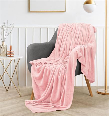 Utopia Bedding Pink Fleece Blanket Throw Size Lightweight Fuzzy Soft