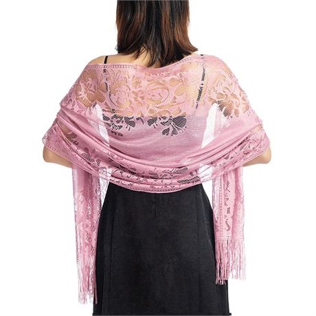Women's Pashmina Shawls and Wraps Gypsy Head Scarf Fancy Lace Crochet Mesh
