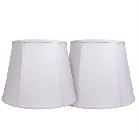 Double Tootoo Star White Lamp Shade Set of 2, Large Drum Lampshade for Floor