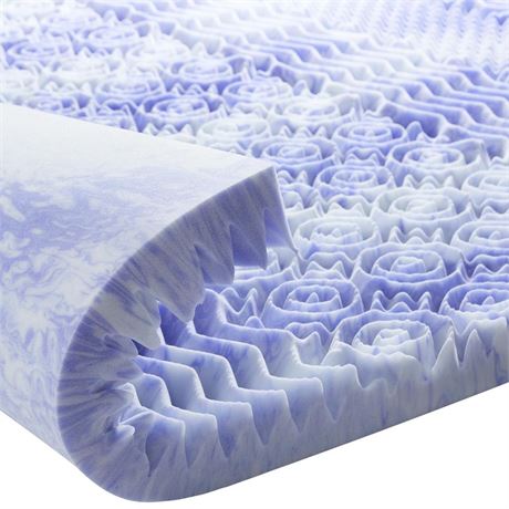 Dreamsmith 3 Inch 7-Zone Twin XL Memory Foam Mattress Topper, Cooling Gel