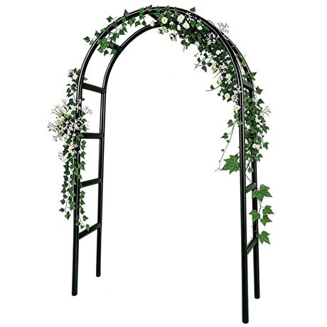 RUBFAC 7.8ft Garden Arch Trellis for Climbing Plants Outdoor, Metal Arch Frame